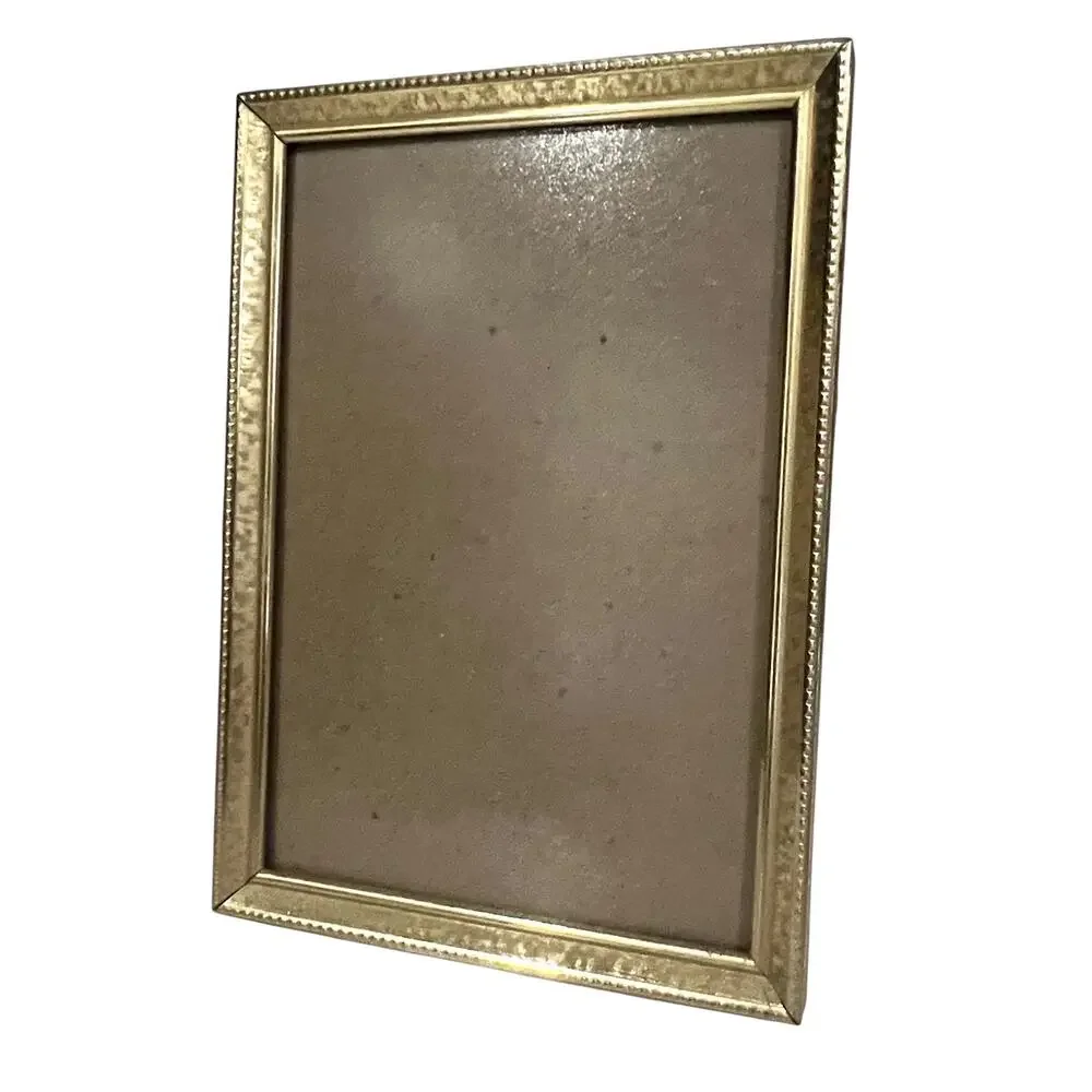Vintage Brass Photo Picture Frame Set of 2 Easel Hollywood Regency 5x7” Gold